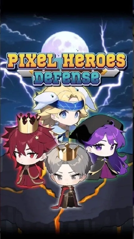 Chiến đấu với quái vật trong Pixel Heroes Defense
