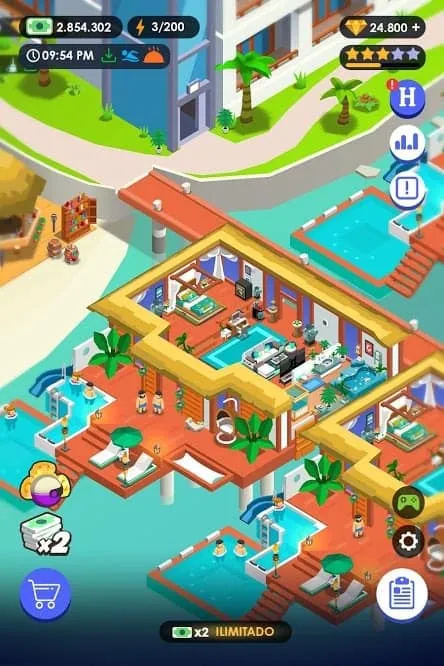 Giao diện game Hotel Empire Tycoon