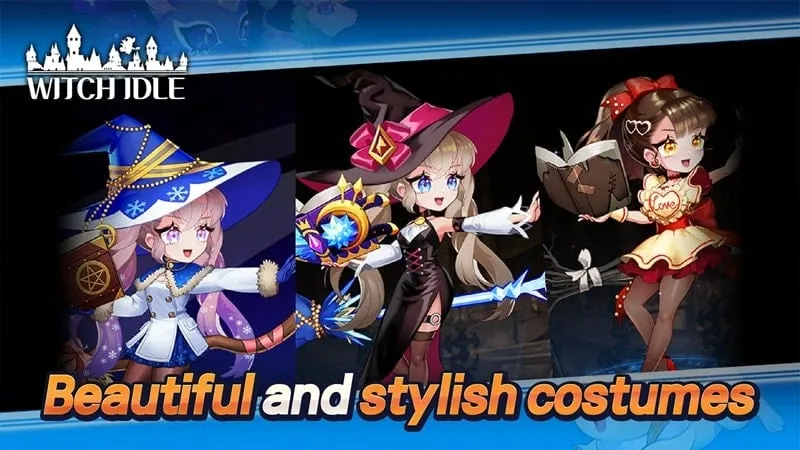 Giao diện game Witch Idle với các tính năng mod
