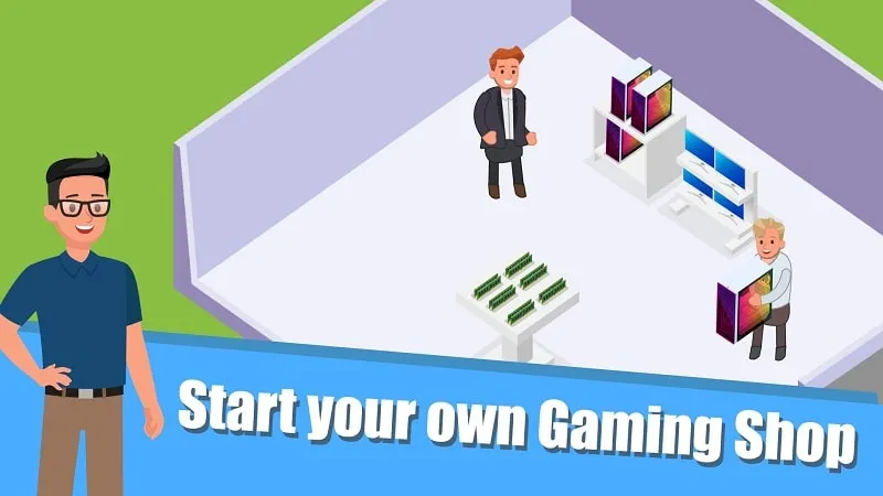 Giao diện Gaming Shop Tycoon mod