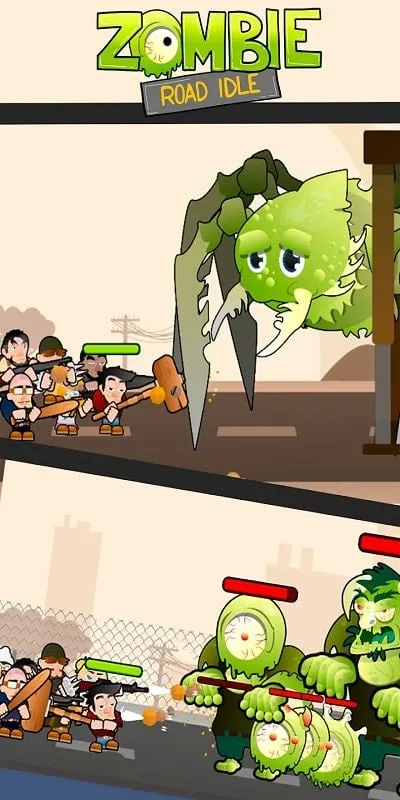 Giao diện người dùng trong Zombie Road Idle