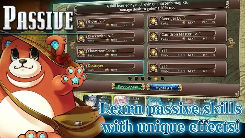Hiệu ứng kỹ năng nhân vật trong RPG Miden Tower