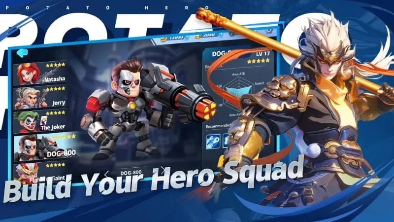 Hình ảnh đội hình chiến đấu trong Potato Hero