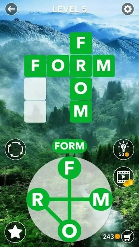 Hình ảnh minh họa giao diện chơi game Word Crossword Search