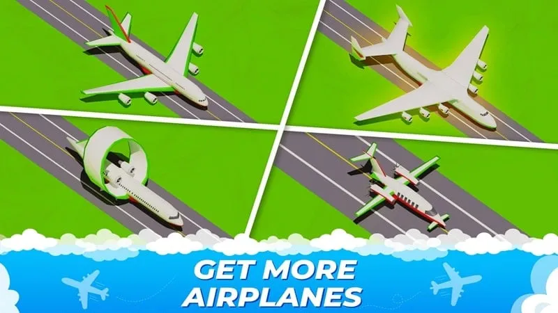 Hình ảnh minh họa quá trình sản xuất máy bay trong Idle Airplane Factory Tycoon
