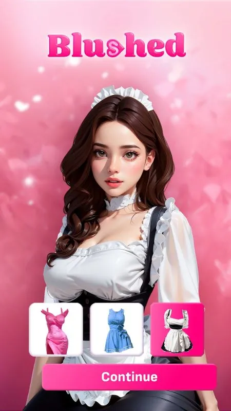 Hình ảnh nhân vật nữ trong game Blushed