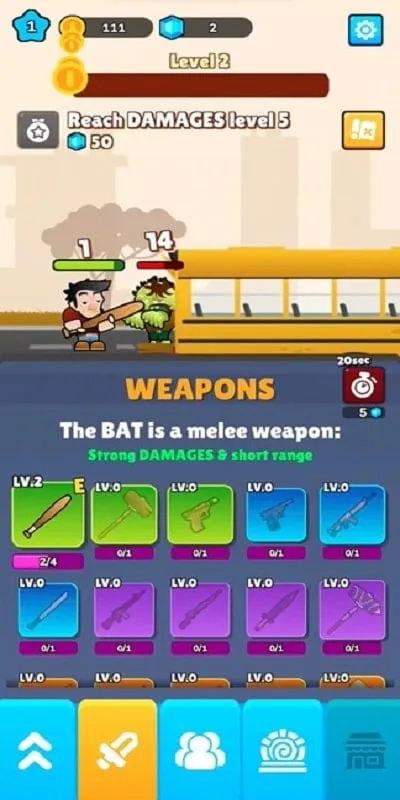 Một màn chơi trong Zombie Road Idle