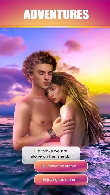 Nhân vật trong game Empire of Passion với giao diện người dùng