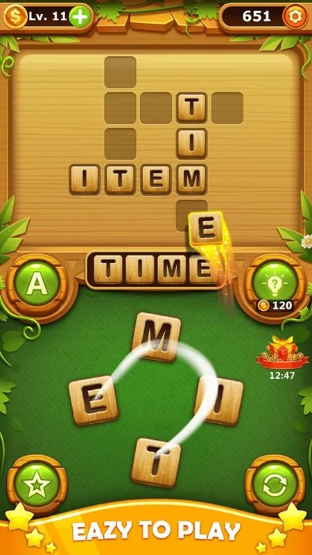 Sử dụng gợi ý trong Word Cross Puzzle mod apk