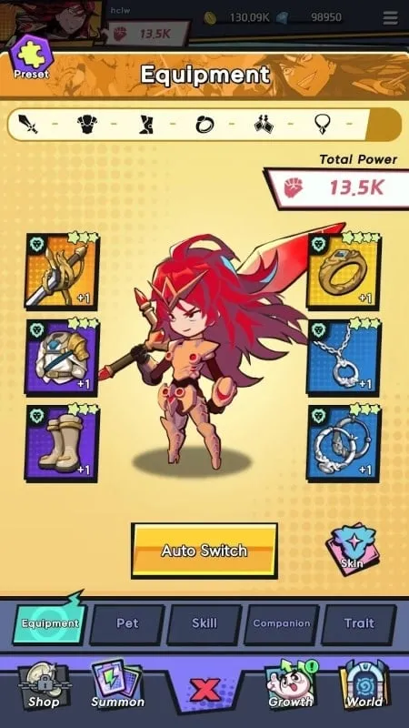 Trang bị trong Hardcore Leveling Warrior